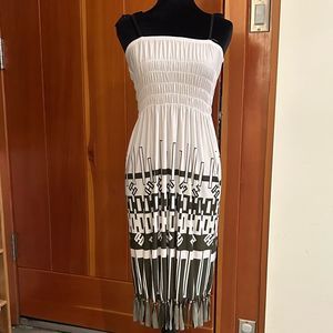 Unlisted White and Black Midi Dress